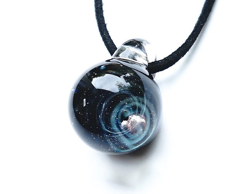 隕石の世界 ギベオン隕石入り ver4 ガラス ペンダント 宇宙 惑星 星【送料無料】 - ネックレス - ガラス ブルー