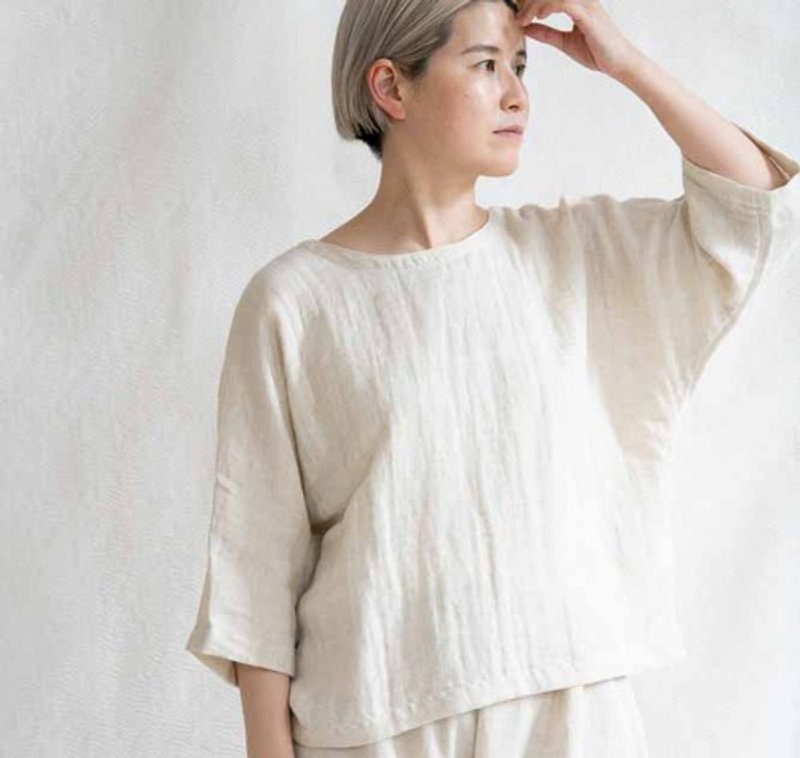 OrganicCotton ゆったりプルオーバー【リネン混Wガーゼ】 - 女上衣/長袖上衣 - 其他材質 