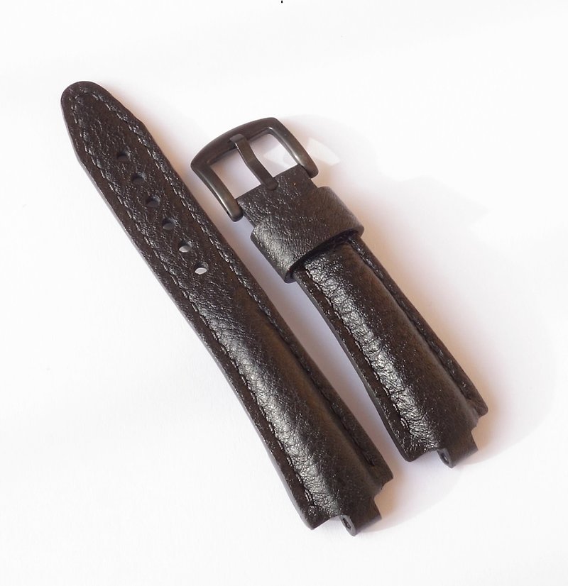 Black Watch Strap for Bvlgari Diagono 22x7mm, 22x8mm - Watchbands - Genuine Leather Black