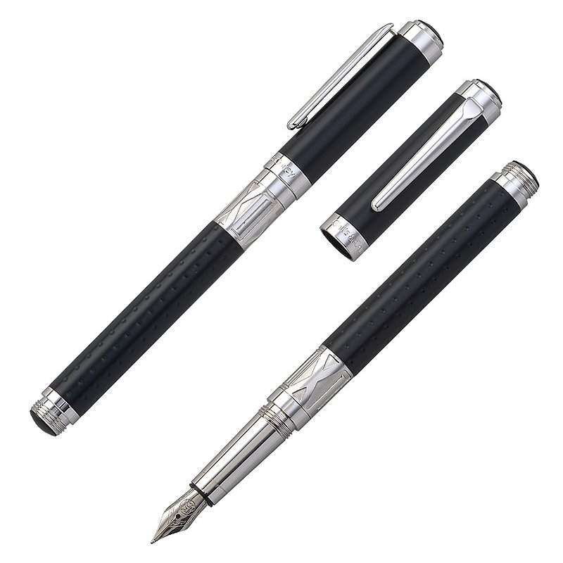 [Chris & Carey] Toki Time Series (Free lettering) / Dots + Plain Black Fountain Pen TKFP-08 - Fountain Pens - Other Metals Black
