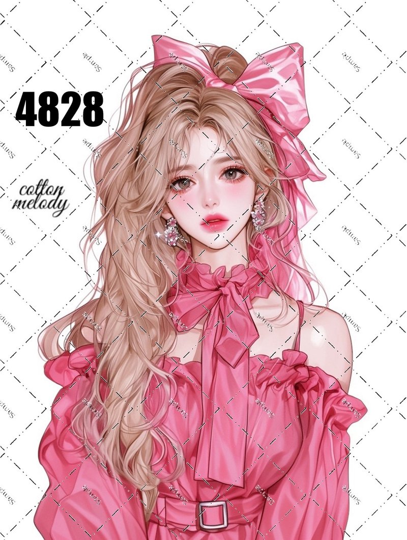 original sticker no.4828 人物ステッカー オリジナルステッカー オリジナル人物ステッカー 装飾ステッカー cotton melody - 貼紙 - 紙 