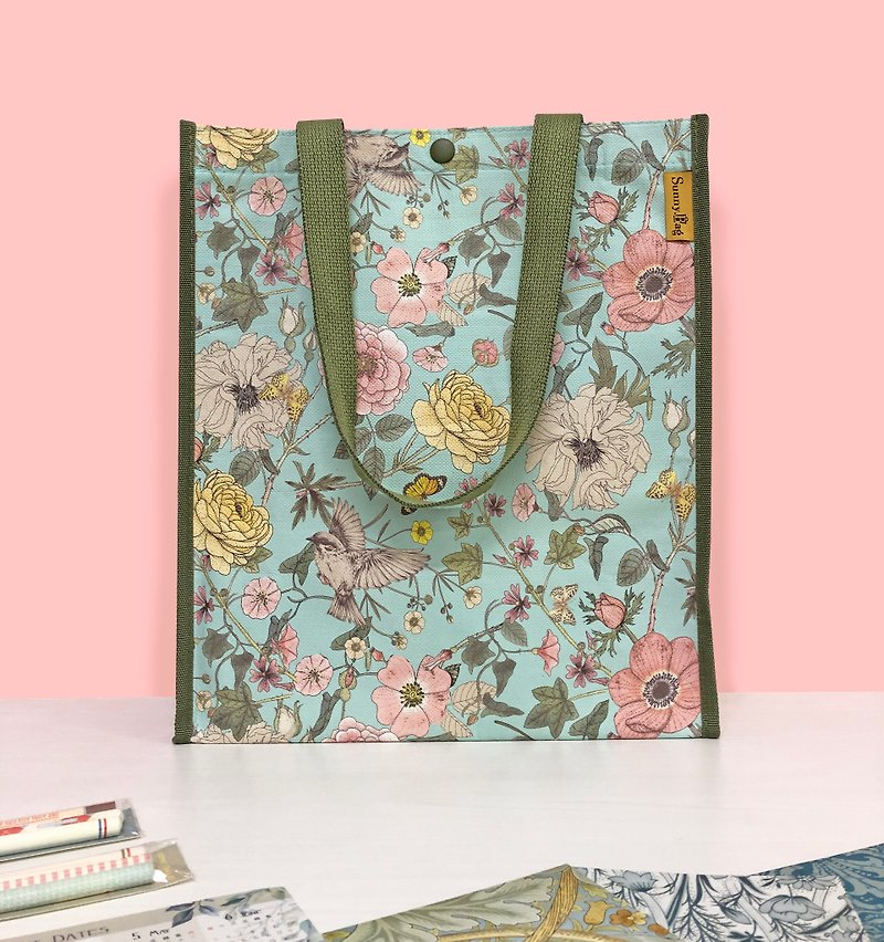 Sunny Bag-fashionable multifunctional cotton bag-flower and bird - Handbags & Totes - Other Materials 