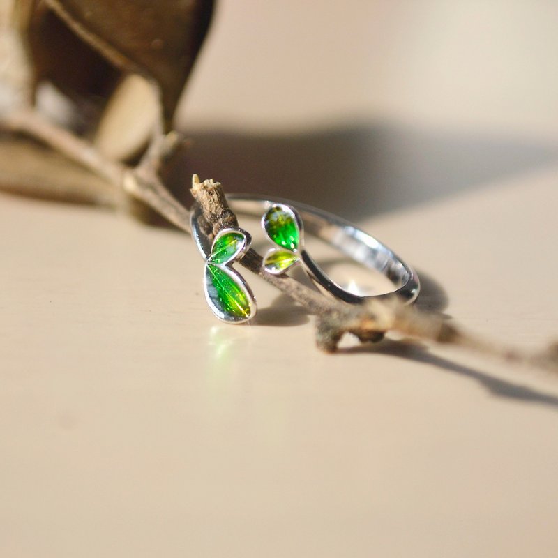 Green Bud Open Ring - แหวนทั่วไป - วัตถุเคลือบ 