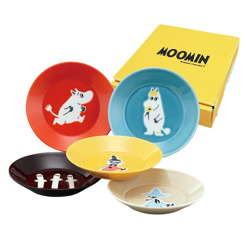 [Japanese Yamaka] Lulu rice painted ceramic platter gift box 5 into the group (MM1300-57) - จานและถาด - เครื่องลายคราม หลากหลายสี