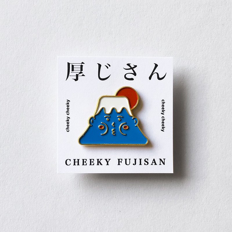 cheeky cheeky 日本吉祥物 富士山 厚士山 金屬徽章 胸章 - 徽章/別針 - 其他金屬 白色