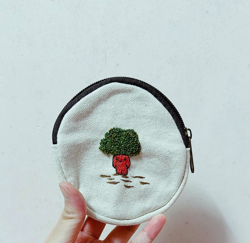 [Boring Fantasy Series] Sausage dumplings dressed as broccoli - Coin Purses - Cotton & Hemp 