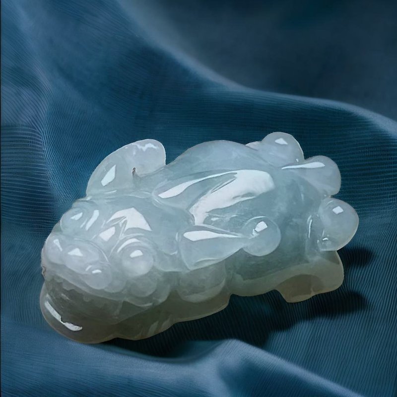 [Lucky Beast] Ice Jade Pixiu|Natural Burmese Jade Jade A-Gift|Gift - Charms - Jade Green