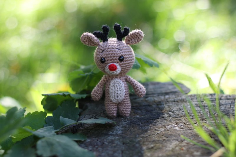 Crochet deer, Crochet deer Stuffed toy, deer toy, knitted deer, Cute plush deer - 寶寶/兒童玩具/玩偶 - 羊毛 