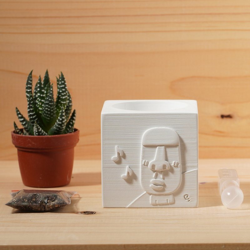 Humming Song Moai | Succulent Cement Potted Plant | Cute and good to take care of small things in the office