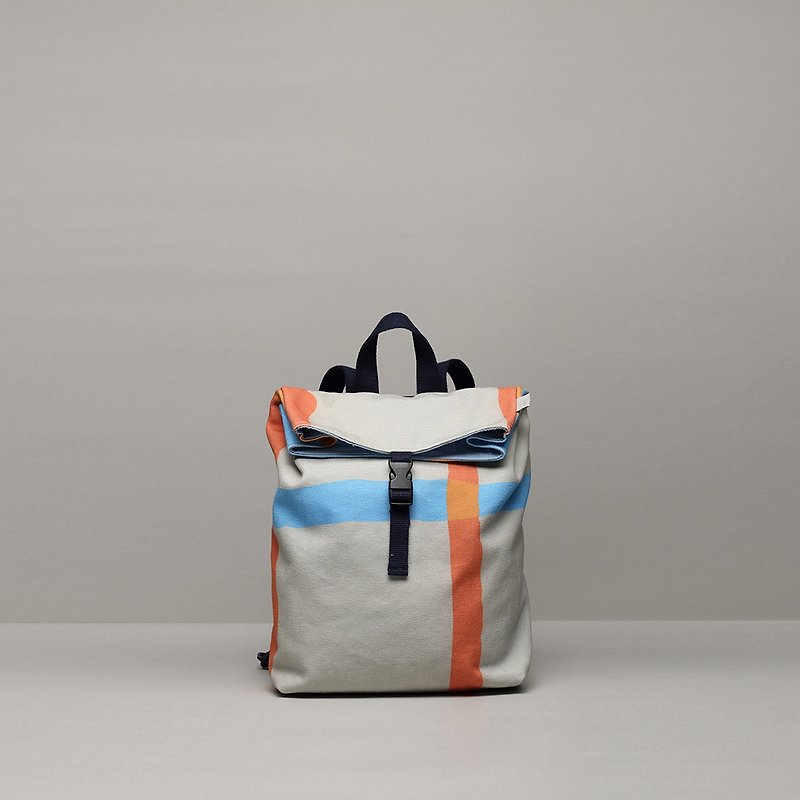 After sale, backpack / waterproof paint orange blue - Backpacks - Cotton & Hemp Blue