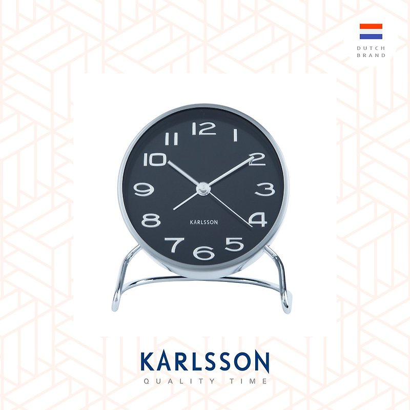 Karlsson, Alarm Clock Classical numbers black - Clocks - Other Metals Black