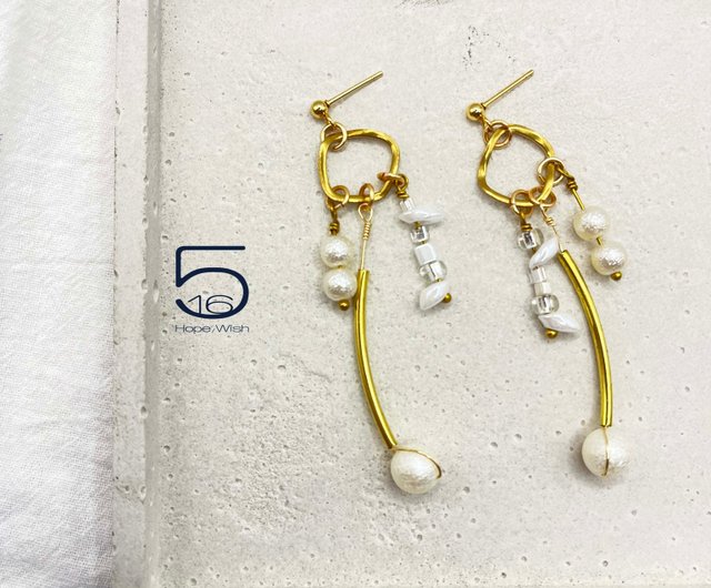 Cotton on sale ball earrings