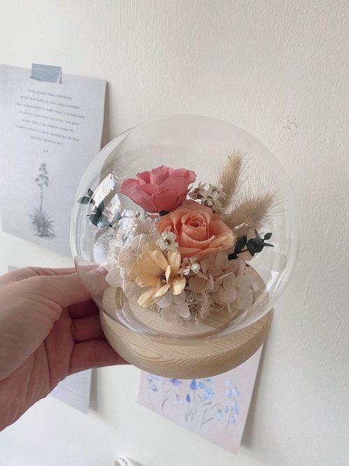 ML Flower 蒾蕗花草工作室 永生不凋花 乾燥花 玻璃球