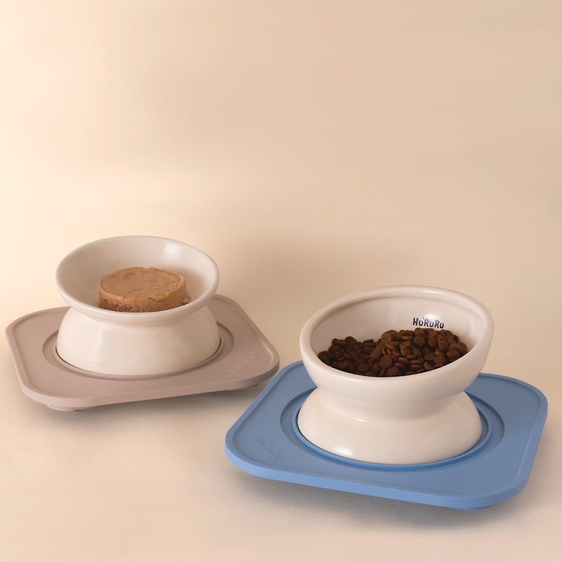 防御工事_Hururu_Wu-mai 兩用陶瓷寵物碗_含防蟻墊 - 寵物碗/碗架 - 其他材質 透明