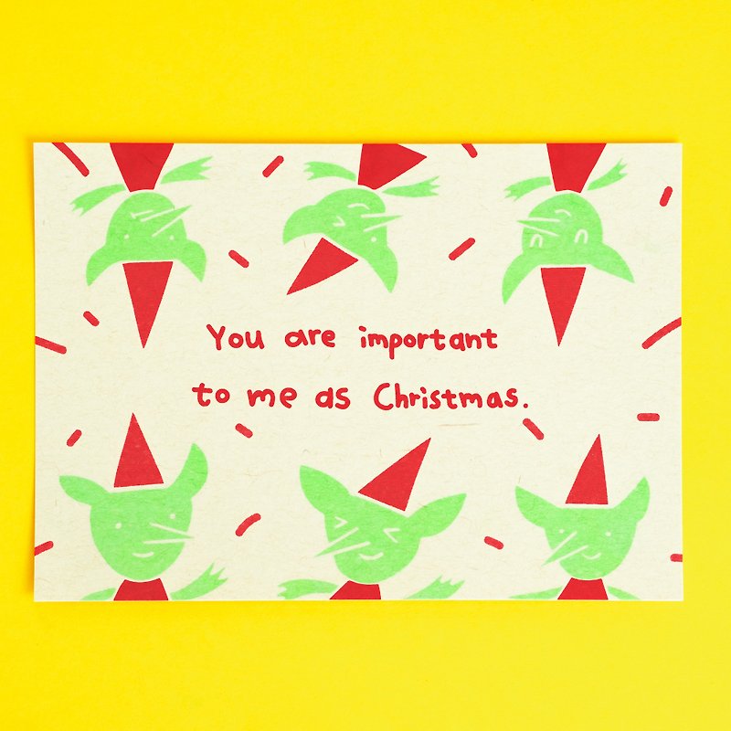 Christmas Postcard / Christmas Elves - Cards & Postcards - Paper Red