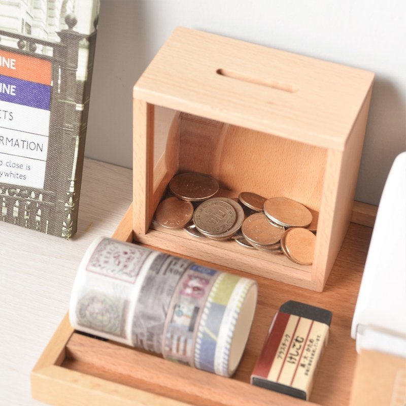 [Money Box] Coin Box Piggy Bank Full of Tip Box Graduation Gift Teacher Gift - Coin Banks - Wood 