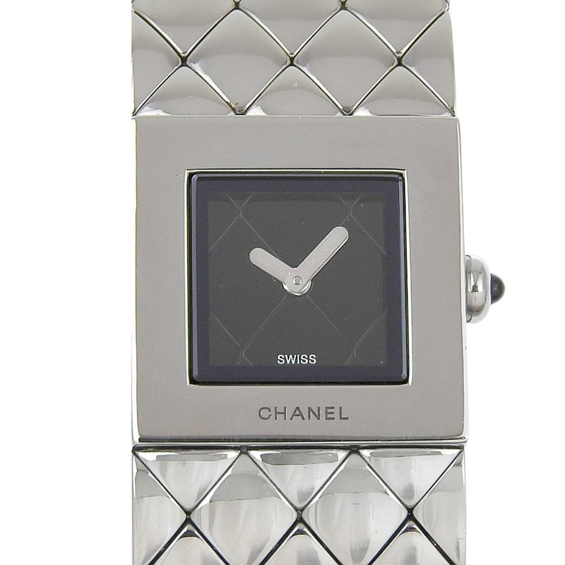 【日本直送】シャネル CHANEL マトラッセ 腕時計 H0009 SS クオーツ アナログ表示 ブラック文字盤 レディース【中古】 - 女錶 - 不鏽鋼 黑色