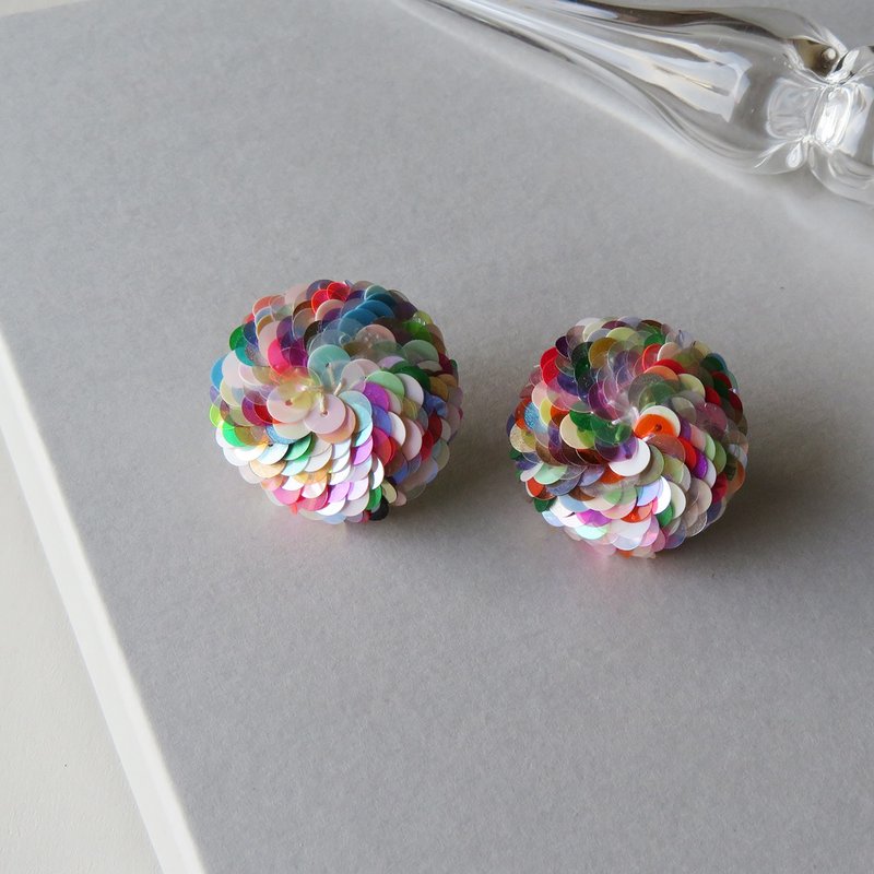 Sequin earrings pastel mix - Earrings & Clip-ons - Other Materials Multicolor