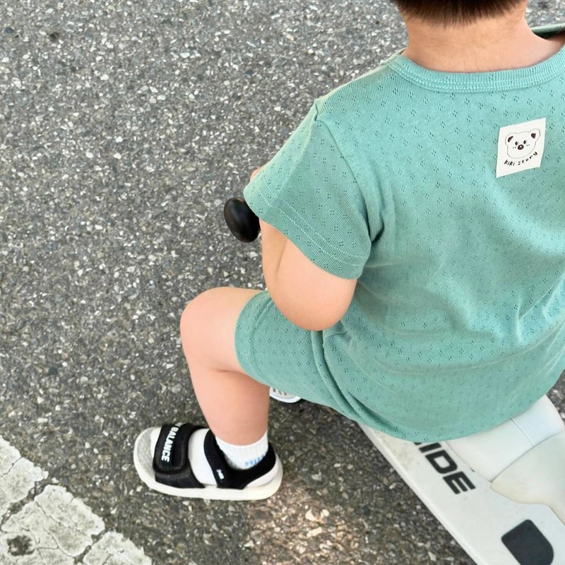 [New product discount] Forest green pure cotton Shurou - extremely soft Yunrou short-sleeved Korean children's clothing - K56105 - Tops & T-Shirts - Cotton & Hemp Purple