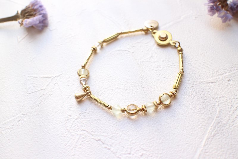 Prehnite brass bracelet - Bracelets - Copper & Brass Multicolor