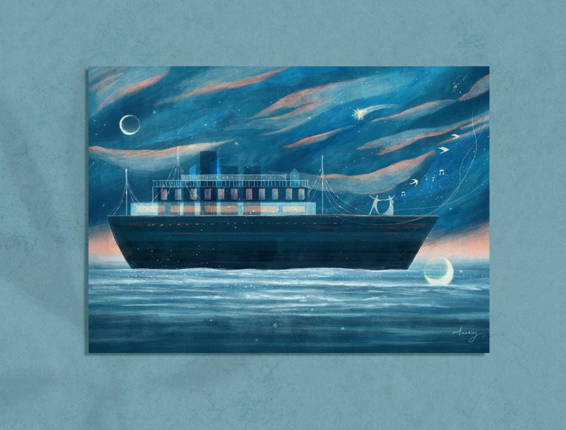 イラストのポストカード - 荒野での出会い - はがき・メッセージカード - 紙 