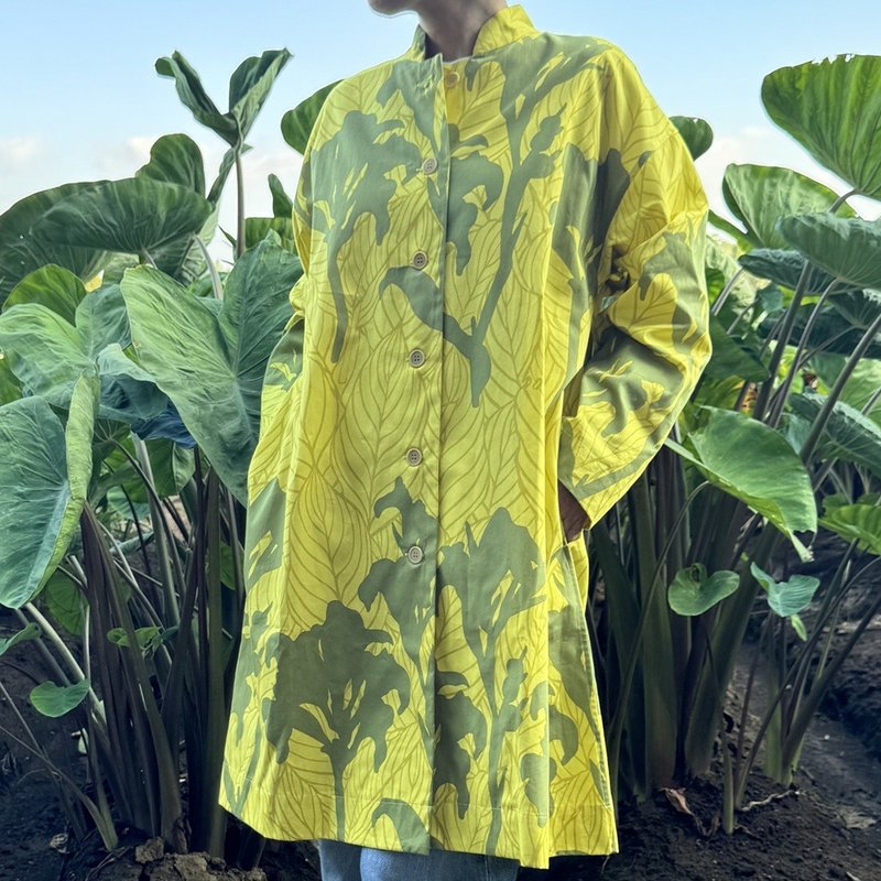 アトリエコート　カンナ　光 　イエロー and オリーブ - 洋裝/連身裙 - 棉．麻 黃色