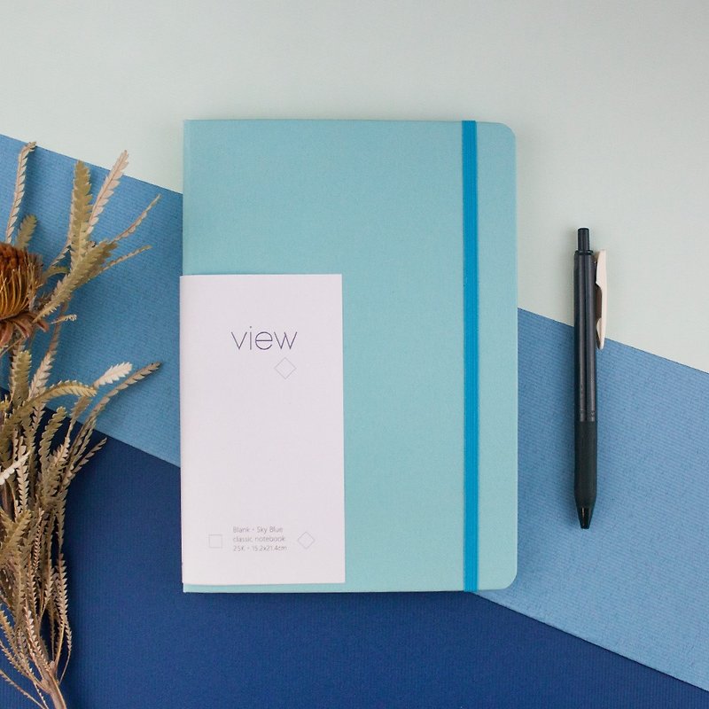 眼色 VIEW 經典筆記本 - 鋼筆可用 - 25K 天藍 - 筆記簿/手帳 - 紙 藍色