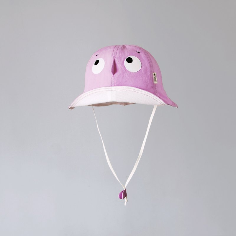 【躲帽帽-淺紫】輕薄水洗棉兒童遮陽帽 - 嬰兒帽/髮帶 - 棉．麻 紫色