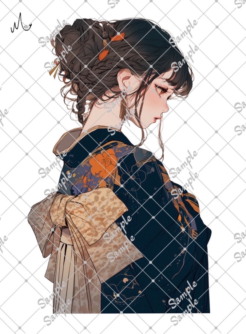 オリジナル人物ステッカー8月新作 - 貼紙 - 紙 