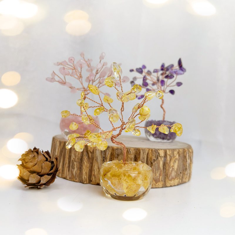 Lucky/noble/lucky - rose quartz, citrine, amethyst treasure tree - Items for Display - Crystal 