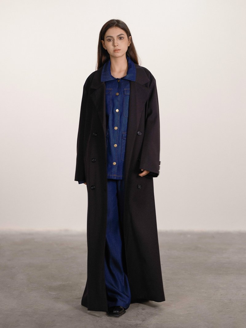 法式極簡 / 雙排扣長款風衣外套 - 女大衣/外套 - 其他材質 多色
