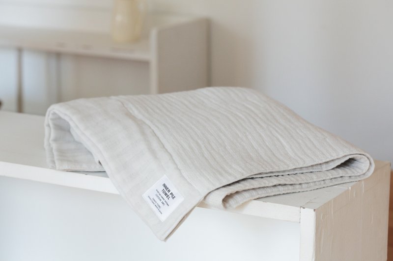 INNER PILE TOWEL  BATH TOWEL ivory 63×130cm  made in Japan - 毛巾/浴巾 - 棉．麻 白色
