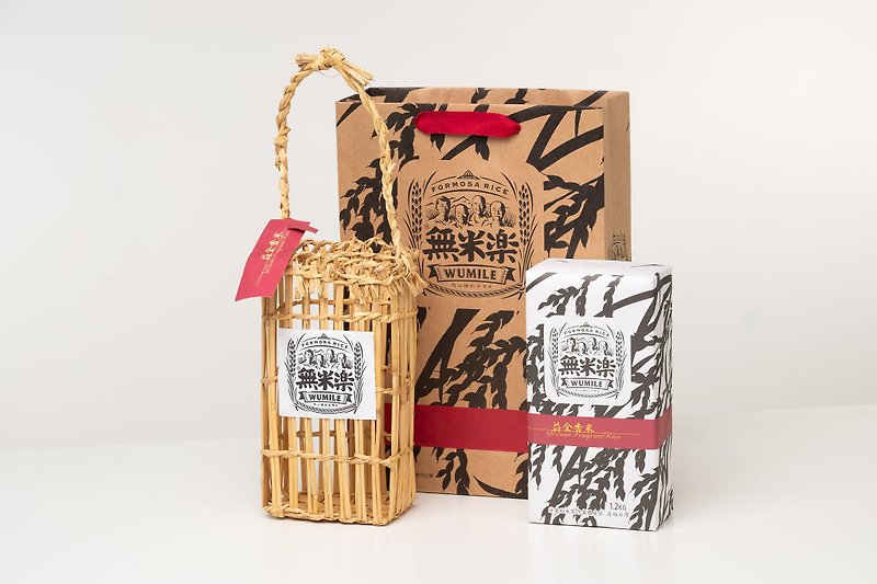 無米樂 草編 米禮盒 綠色包裝設計獎 - 五穀雜糧/米 - 新鮮食材 咖啡色