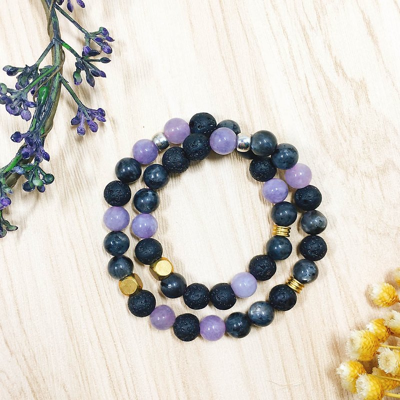 ▶ Beads RIJU ◀ - Natural Ore - Volcanic Rocks x Night Sky - Beaded Bracelet (Gift / Exchange Gift / Custom Design / Send Her / Send Me) - Bracelets - Gemstone Black