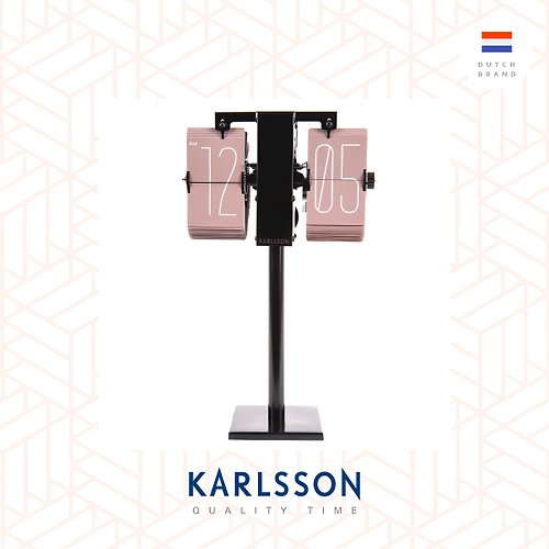 Ur Lifestyle 荷蘭Karlsson, Flip clock No Case mini pink, black stand