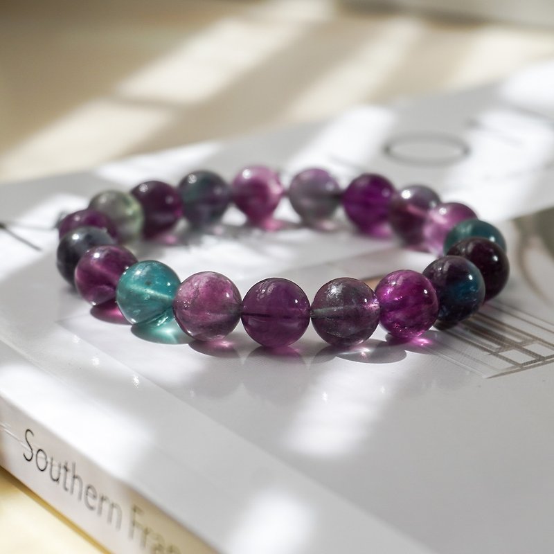 Color Stone Green Purple Stone Crystal Bracelet - สร้อยข้อมือ - คริสตัล สีม่วง