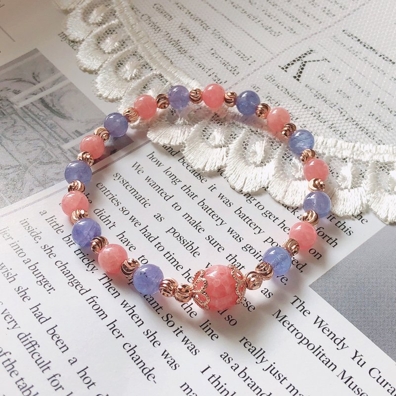 Crystal Bracelet Bangle elastic pink - สร้อยข้อมือ - คริสตัล สึชมพู