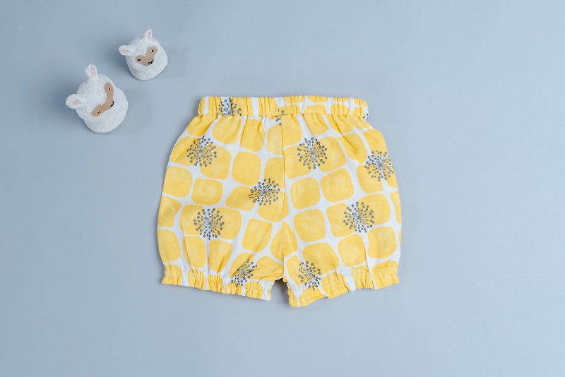 Pumpkin pants geometric 24 - yarn baby pants Lantern bag fart moon shorts - Pants - Cotton & Hemp Yellow