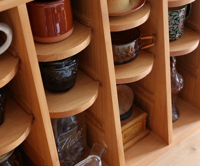 中世デスクトップはしご本棚カップディスプレイレトロ引き出し収納