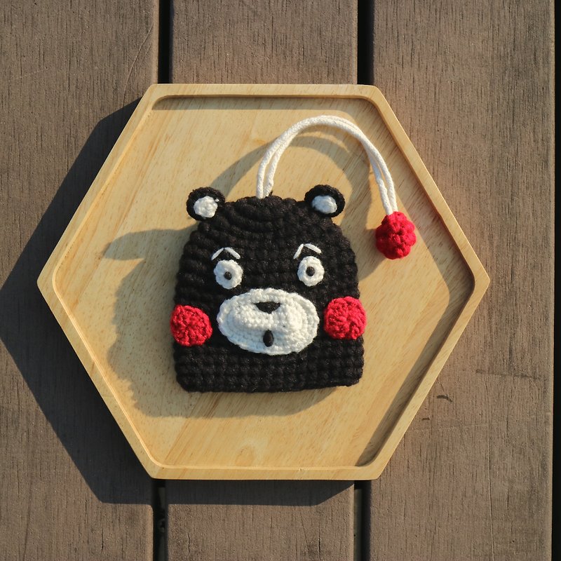 手織日本熊本熊鎖匙包 | 編織吊飾 | 掛飾 | 手工禮物 - 鑰匙圈/鎖匙扣 - 棉．麻 