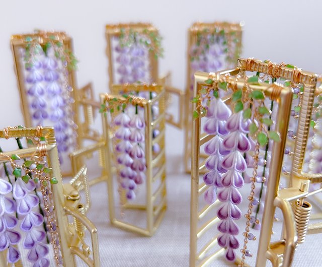 一点物 藤の蔓 ハンドメイド （藤2024)和風花金具 つまみ透かし