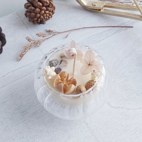 Natural Candle Airl 燈籠雙層玻璃杯 45g 天然大豆香薰蠟燭 彩幽靈水晶