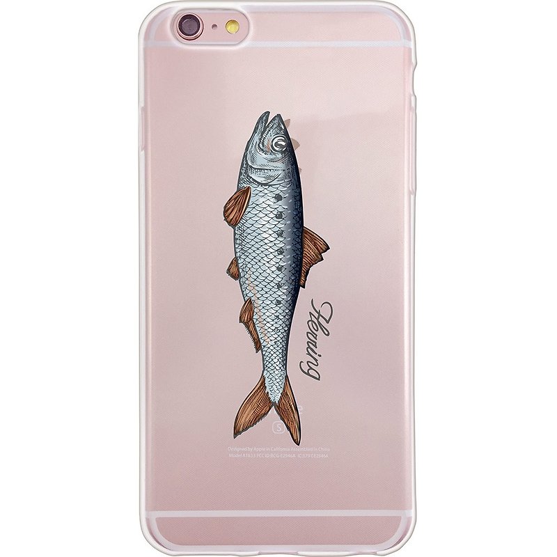 新年の設計 - 手描きの魚[03] -TPU電話シェル<iPhone/Samsung/HTC/LG/Sony/小米> * AF080 - スマホケース - シリコン シルバー