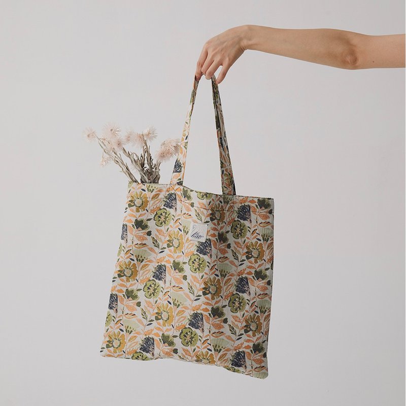 TOTE-BAG 提花織紋單肩布袋 雙色 - 側背包/斜背包 - 其他人造纖維 
