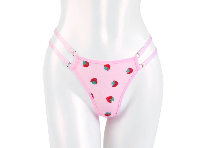 Strawberry Thong - 女內衣褲 - 其他材質 粉紅色