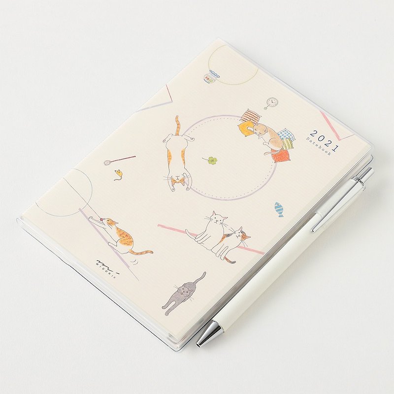 MIDORI Pocket Diary 2021 Pocket（Monthly and Bi-weekly）A6キティ - ノート・手帳 - 紙 多色