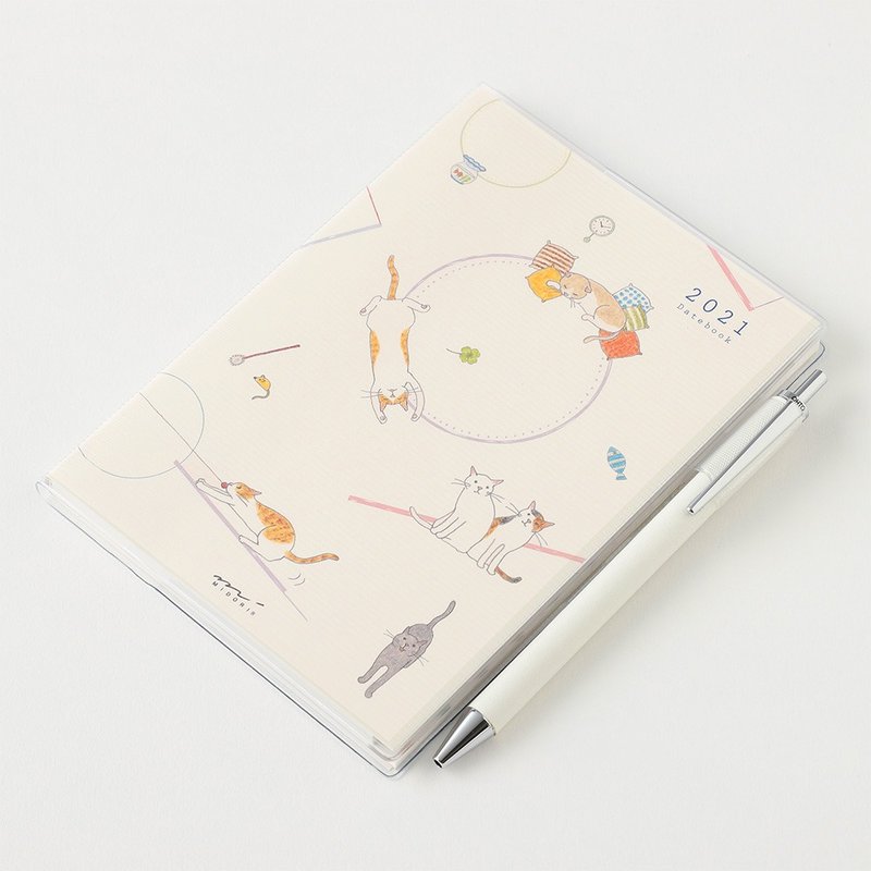 MIDORI Pocket Diary 2021手帳(月雙週)A6小貓咪 - 筆記本/手帳 - 紙 多色