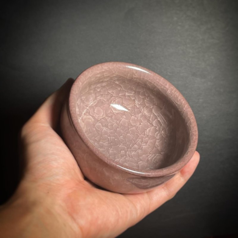 Cyan magnetic borneol without pour bowl 【Pink】Kasano Kiln Xu Congzhi - เซรามิก - ดินเผา สึชมพู