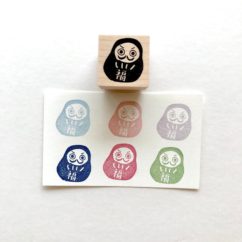 Rubber Stamp Fuku Daruma - ตราปั๊ม/สแตมป์/หมึก - ยาง สีดำ