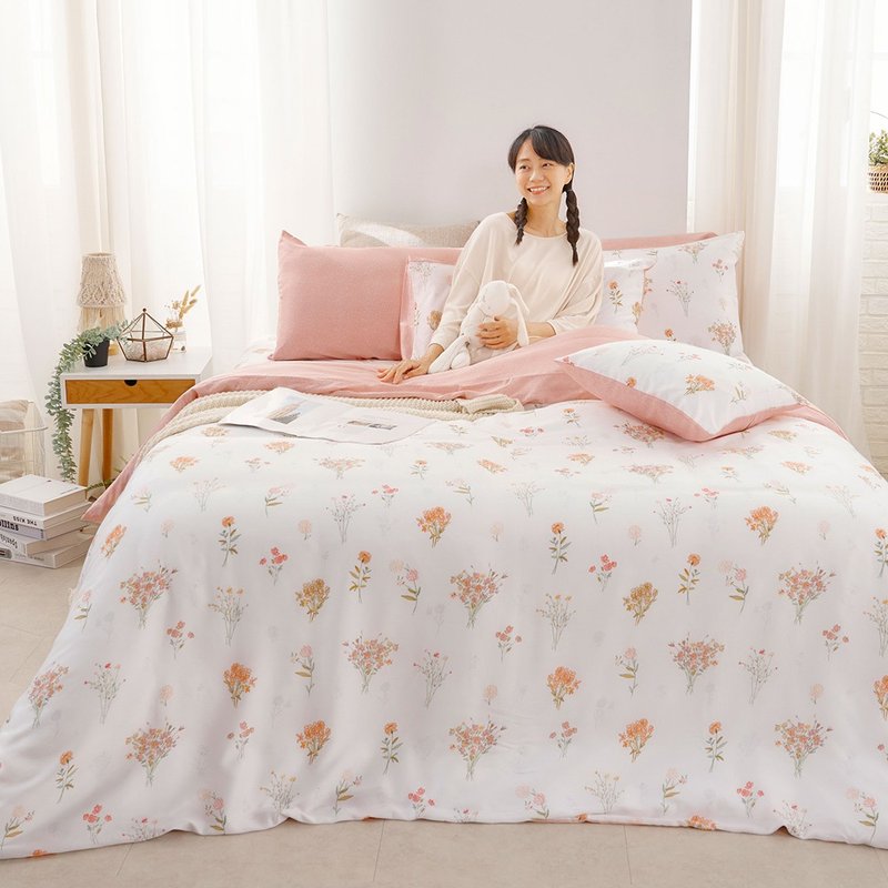 床包被套組-單人/雙人/加大/ 40支萊賽爾天絲 / 花繡蜜語 台灣製 - 寢具/床包 - 其他材質 粉紅色